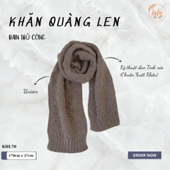 Khăn Len Choàng Cổ LYLYCRAFT Handmade Đan Tay Chất Liệu Len Vissco Nhập Khẩu, Khổ Rộng Dài Tặng Quà Ý Nghĩa - KHL70