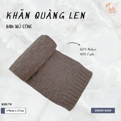 Khăn Len Choàng Cổ LYLYCRAFT Handmade Đan Tay Chất Liệu Len Vissco Nhập Khẩu, Khổ Rộng Dài Tặng Quà Ý Nghĩa - KHL70