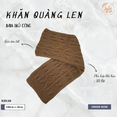Khăn Len Choàng Cổ Handmade Đan Tay LYLYCRAFT Chất Liệu Len Vissco Nhập Khẩu, Khổ Rộng Dài Tặng Quà Ý Nghĩa - KHL68