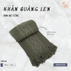Khăn Len Choàng Cổ Handmade Có Tua Đan Tay Chất Liệu Visco Thương Hiệu LyLyCraft Thủ Công KHL84