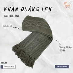 Khăn Len Choàng Cổ Handmade Có Tua Đan Tay Chất Liệu Visco Thương Hiệu LyLyCraft Thủ Công KHL84