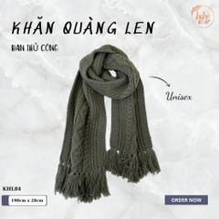 Khăn Len Choàng Cổ Handmade Có Tua Đan Tay Chất Liệu Visco Thương Hiệu LyLyCraft Thủ Công KHL84