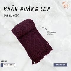 Khăn Len Choàng Cổ Handmade Có Tua Đan Tay Chất Liệu Visco Thương Hiệu LyLyCraft Thủ Công KHL82