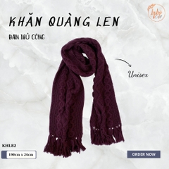 Khăn Len Choàng Cổ Handmade Có Tua Đan Tay Chất Liệu Visco Thương Hiệu LyLyCraft Thủ Công KHL82