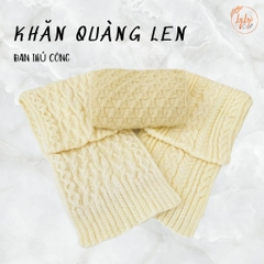 Khăn Len Choàng Cổ Handmade Có Tua Đan Tay Chất Liệu Visco Thương Hiệu LyLyCraft Thủ Công KHL82