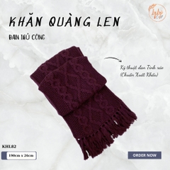 Khăn Len Choàng Cổ Handmade Có Tua Đan Tay Chất Liệu Visco Thương Hiệu LyLyCraft Thủ Công KHL82