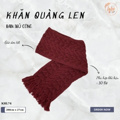 Khăn Len Choàng Cổ Handmade Có Tua Đan Tay Chất Liệu Visco Thương Hiệu LyLyCraft Thủ Công KHL74