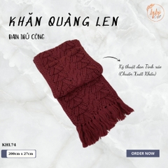 Khăn Len Choàng Cổ Handmade Có Tua Đan Tay Chất Liệu Visco Thương Hiệu LyLyCraft Thủ Công KHL74