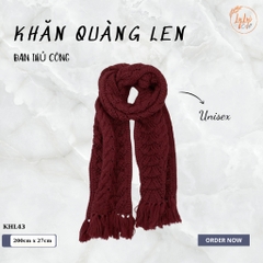 Khăn Len Choàng Cổ Handmade Có Tua Đan Tay Chất Liệu Visco Thương Hiệu LyLyCraft Thủ Công KHL74
