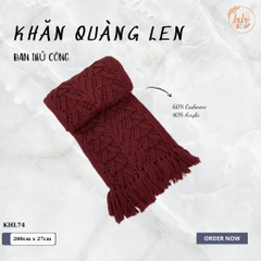 Khăn Len Choàng Cổ Handmade Có Tua Đan Tay Chất Liệu Visco Thương Hiệu LyLyCraft Thủ Công KHL74
