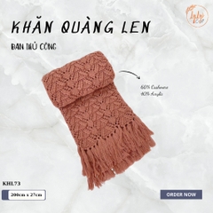 Khăn Len Choàng Cổ Handmade Đan Tay LYLYCRAFT Chất Liệu Len Vissco Nhập Khẩu, Khổ Rộng Dài Tặng Quà Ý Nghĩa - KHL68