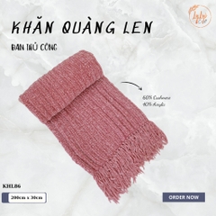 Khăn Len Choàng Cổ Handmade Có Tua Đan Tay Chất Liệu Visco Thương Hiệu LyLyCraft Thủ Công KHL82