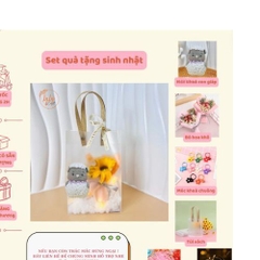 Combo quà tặng 12 con giáp + hoa khô kèm túi - Thỏ