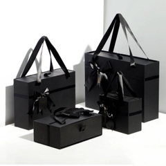 Hộp Quà Sinh Nhật Có Quai Túi Xách, Hộp Đựng Quà Sang Trọng Màu Đen Tặng Đối Tác Lylycraft Handmade