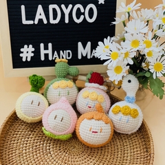 DIY gói nguyên liệu tự làm móc khoá len móc thú đầu tròn đội mũ nhồi bông amigurumi quà tặng handmade - LYLYCRAFT