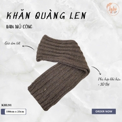 Khăn Len Choàng Cổ LYLYCRAFT Handmade Đan Tay Chất Liệu Len Vissco Nhập Khẩu, Khổ Rộng Dài Tặng Quà Ý Nghĩa - KHL91