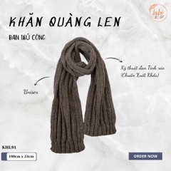 Khăn Len Choàng Cổ LYLYCRAFT Handmade Đan Tay Chất Liệu Len Vissco Nhập Khẩu, Khổ Rộng Dài Tặng Quà Ý Nghĩa - KHL91