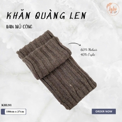 Khăn Len Choàng Cổ LYLYCRAFT Handmade Đan Tay Chất Liệu Len Vissco Nhập Khẩu, Khổ Rộng Dài Tặng Quà Ý Nghĩa - KHL91