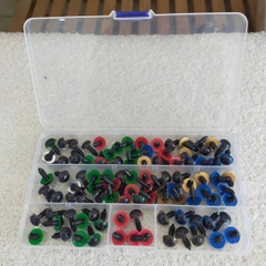 Hộp 100 cái mắt nhựa thú size 10mm, mũi thú size 8mm, 10mm
