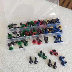 Hộp 100 cái mắt nhựa thú size 10mm, mũi thú size 8mm, 10mm