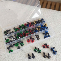 Hộp 100 cái mắt nhựa thú size 10mm, mũi thú size 8mm, 10mm