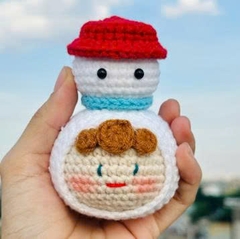 Gói Nguyên Vật Liệu Làm Móc Khoá Đầu tròn Noel