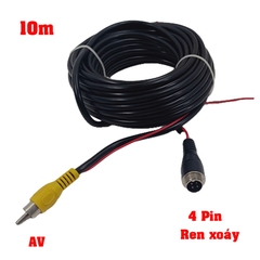 Dây tín hiệu camera lùi 1 đầu AV 1 đầu 4 Pin  ren xoáy