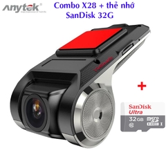 Combo Camera giám sát hành trình cho Màn hình Andorid Anytek X28 + Thẻ nhớ SanDisk 32G