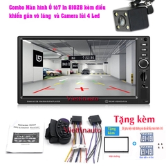 Bộ Màn hình Ô tô giá rẻ 7 In kèm điều khiển gắn vô lăng  8012B Và Camera lùi 4 Led