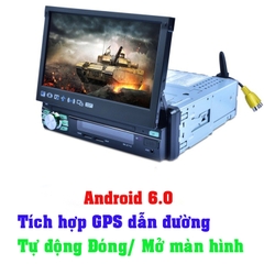 Màn hình Ô tô Adnroid Tiếng Việt 1DIN tự động đóng mở màn hình RK-A712