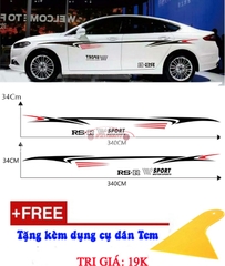 Tem dán sườn Decal dán sườn trang trí Ô tô D-88  Tặng kèm dụng cụ dán Tem