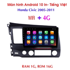 Màn hình Honda Civic 2005-2011 chạy Android Tiếng Việt 10 Inc WIFI  + Lắp Sim 4G RAM 1G ROM 16G