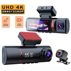 Camera giám sát hành trình ghi hình đồng thời 3 mắt 4K + 1080P + 1080P trước + trong + sau xe  Mẫu E3
