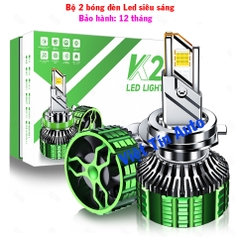 Bộ 2 đèn led siêu sáng K22 cho Ô tô chân H1, H4, H7, H11, 9005,9006