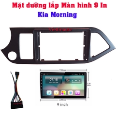 Mặt dưỡng xe Kia morning  lắp màn hình 9 In 2014-2019 Kẻm rắc nguồn zin