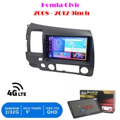 Bộ màn hình Android cho xe Honda Civic 2008-2012 9inch