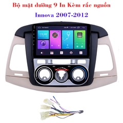 Mặt dưỡng mặt nạ  màn hình 9 In Innova 2007-2012 Số Sàn Kèm rắc nguồn Zin