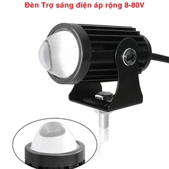 Đèn trợ sáng mini 2 màu Trắng, Vàng lắp Ô tô xe máy điện áp rộng 8-80V