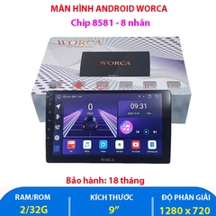 Màn hình Android ô tô, Android 9 In, Màn hình Worca, Màn hình Ô tô chạy sim 4G