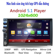 Combo Màn hình Ô tô Android tích hợp GPS dẫn đường RK-701 và Camera lùi 8 Led