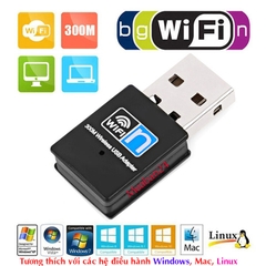 USB mini thu sóng Wifi cho Máy tính tốc độ 300M -RTL8192