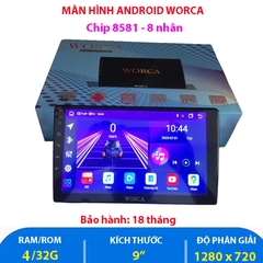 Màn hình Android ô tô, Android 9 In, Màn hình Worca Ram 4 rom 32GB