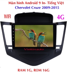 Màn hình Android Sim 4G  9 Inc Tiếng Việt theo xe Chervolet Cruze RAM 1G ROM 16G