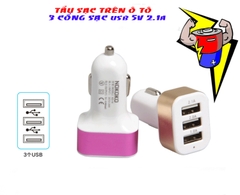 Tẩu sạc xe hơi 3 USB 5V-2.1A