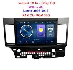 Màn hình Android 9 Inc xe Mitsubishi Lancer 2008-2015 RAM 2G ROM 32G chạy 4G+ WIFI