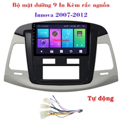 Mặt dưỡng mặt nạ  màn hình 9 In Innova 2007-2012 Kèm rắc nguồn Zin- Số tự động