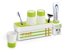 Bộ dụng cụ để bàn chải và nhả kem đánh răng tự động & 3 cốc FINE