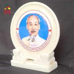 Đĩa Đá Trắng Bác Hồ 18cm