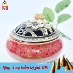 Lư Hương Đốt Trầm Gốm Sứ Cao Cấp Màu Đỏ