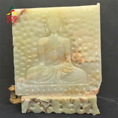 Tranh Đá Khắc Phật Thích Ca Đá Ngọc Onyx Xanh